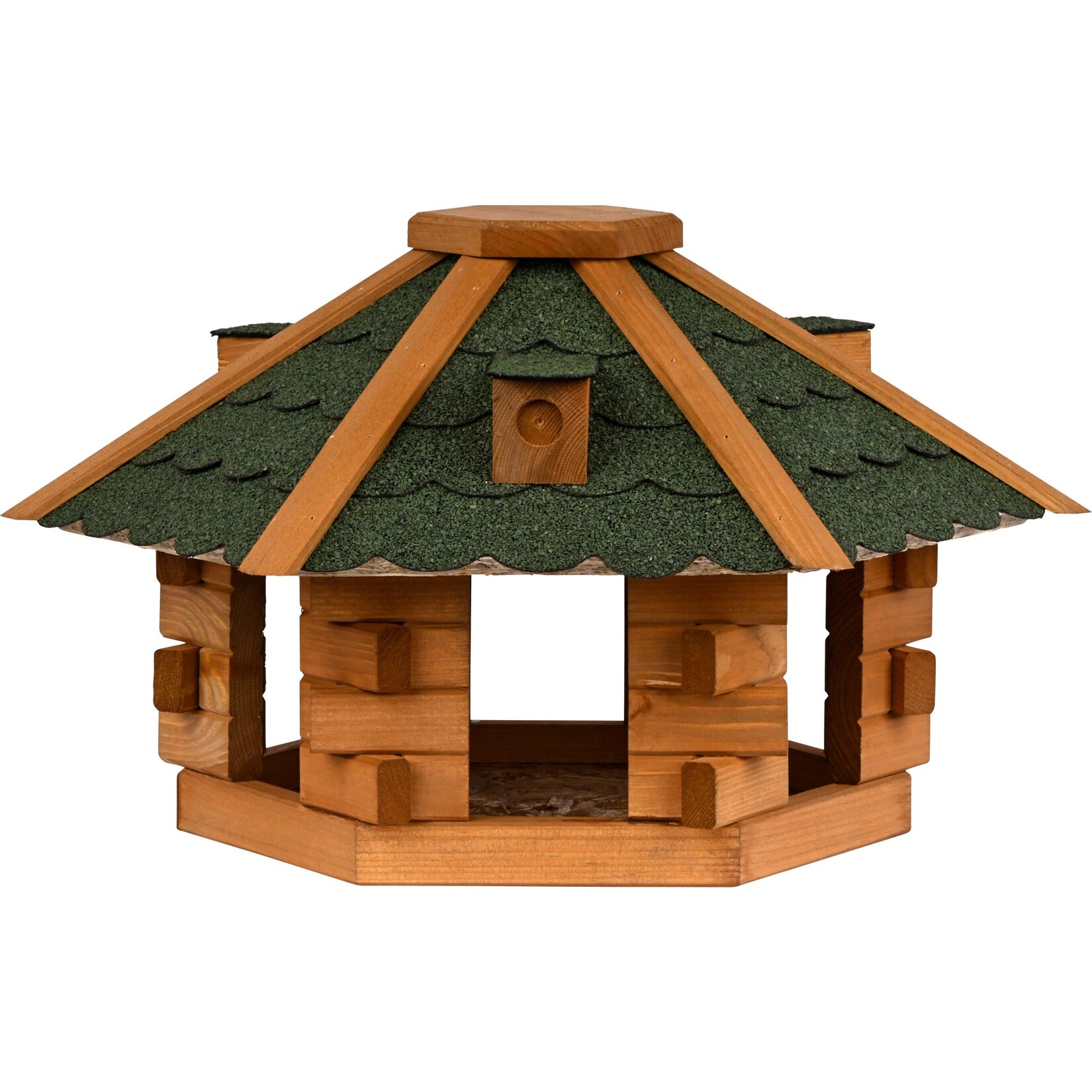 dobar Vogelhaus Blockhaus 6-eck, Bitumendach, Grün