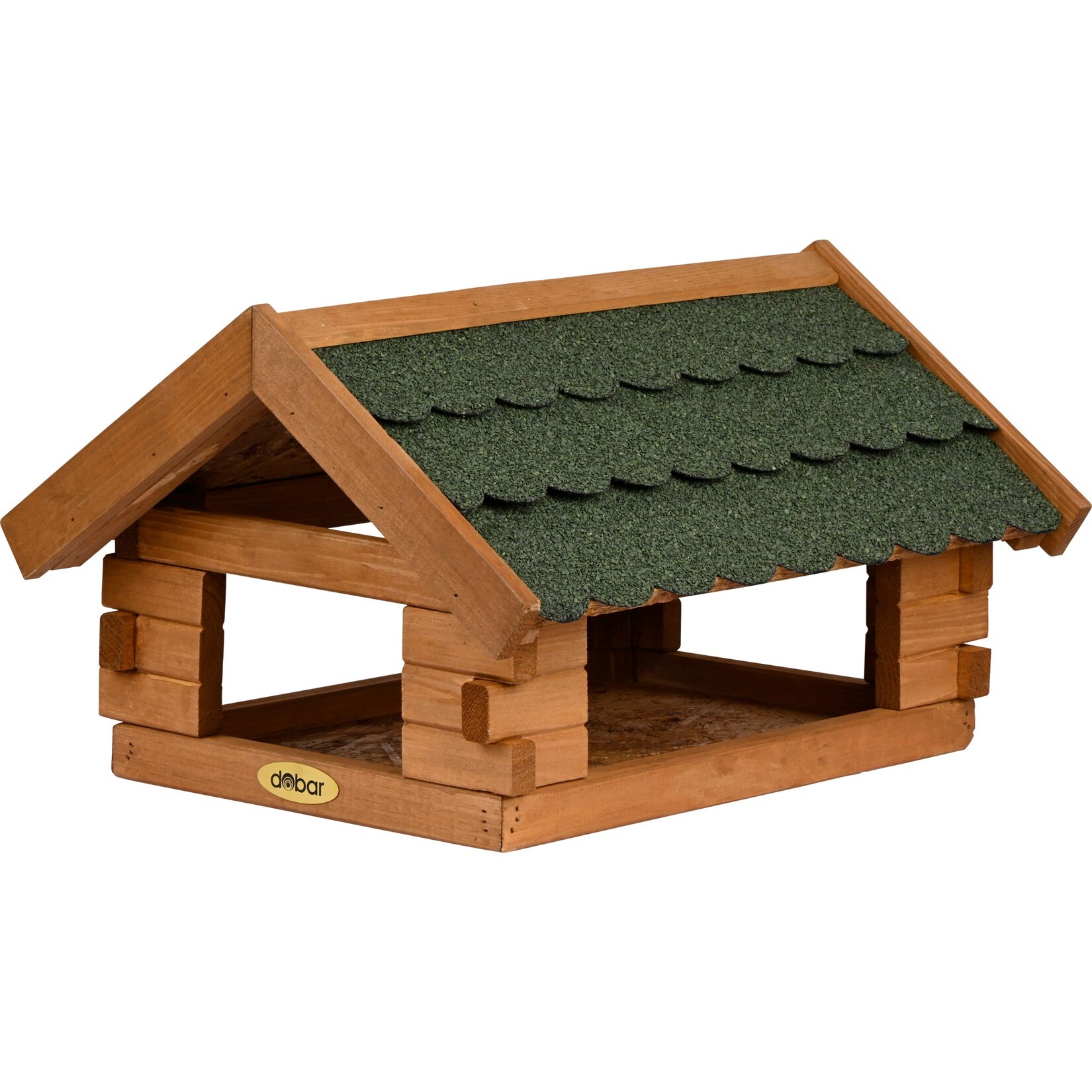 dobar Vogelhaus Blockhaus mit Bitumendach, Grün