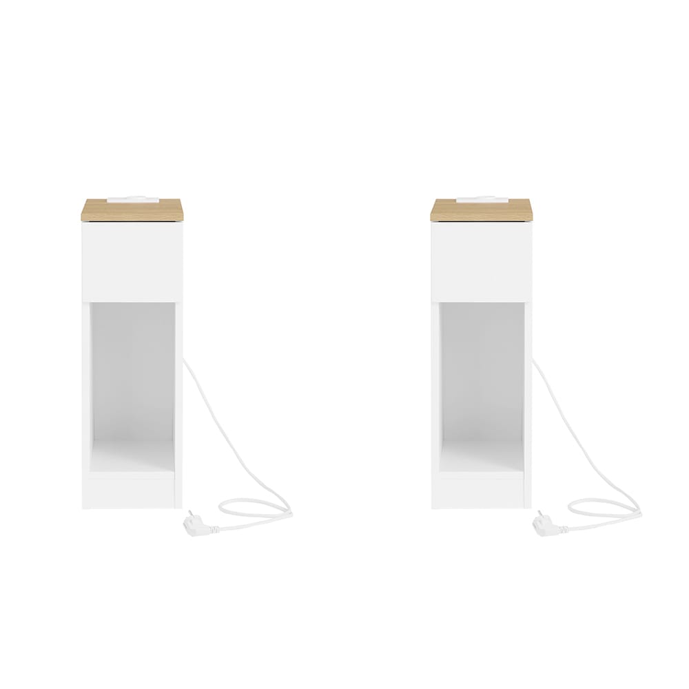 SoBuy Nachttisch mit 1 Schublade Wei&szlig; 35x20x60cm Minimalistisch - Bild 1