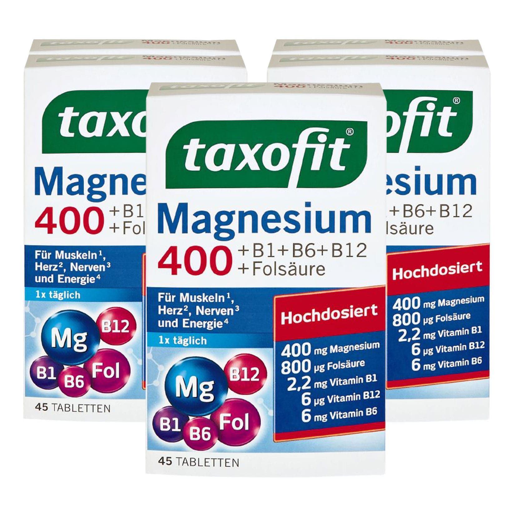taxofit Magnesium 400 Tabletten 45 St&uuml;ck 63,8 g, 5er Pack - Bild 1