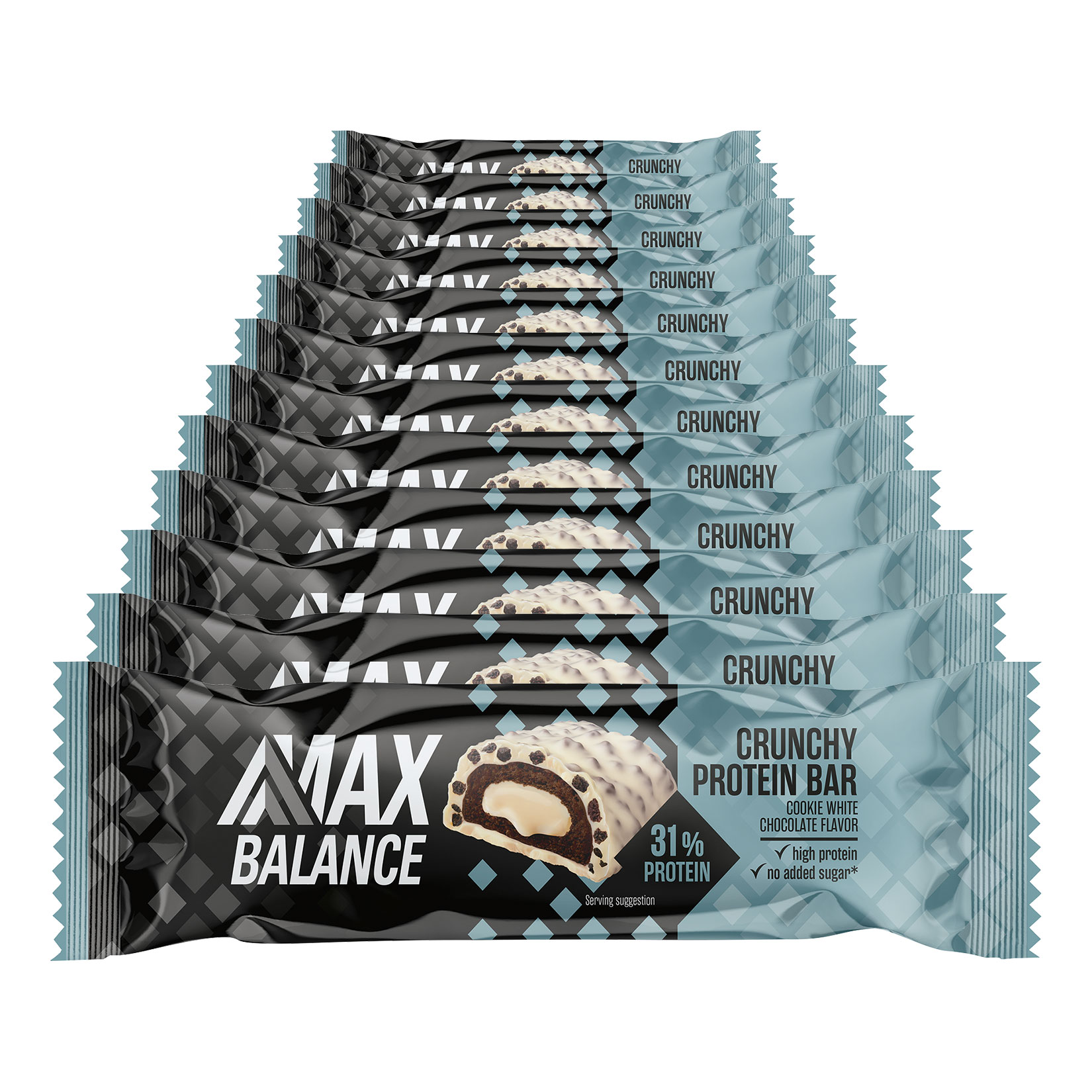 Max Balance 31% Proteinriegel Dark Cookie White Choc 45 g, 12er Pack - Bild 1