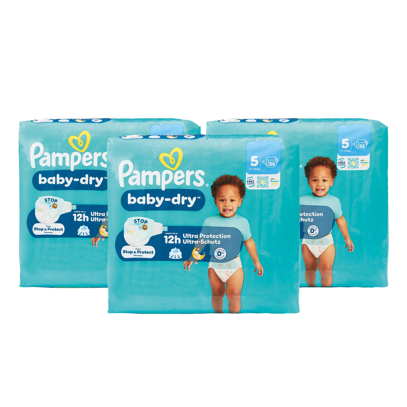 Pampers Baby Dry Windeln Junior Gr. 5. 11-16 kg 26 ST, 3er Pack - Bild 1