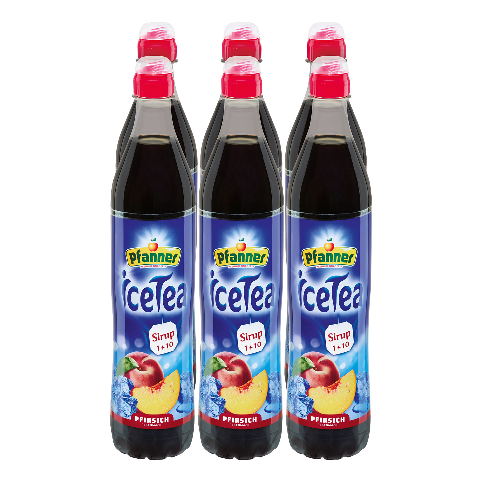 Pfanner Eistee Pfirsich Sirup 0,7 Liter, 6er Pack - Bild 1