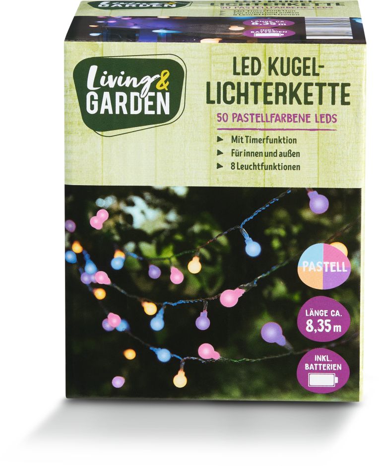 LED Kugelleuchte, pastell - Bild 1