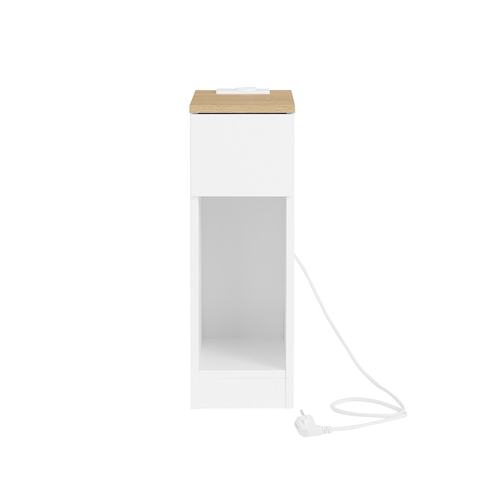 SoBuy Nachttisch mit 1 Schublade Weiß 35x20x60cm Minimalistisch