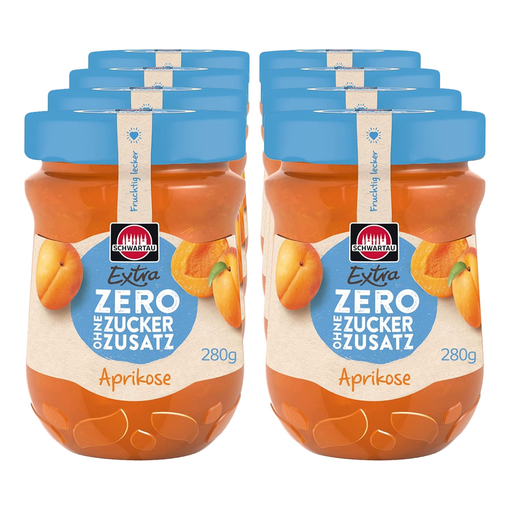 Schwartau Extra Zero Aprikose 280 g, 8er Pack - Bild 1