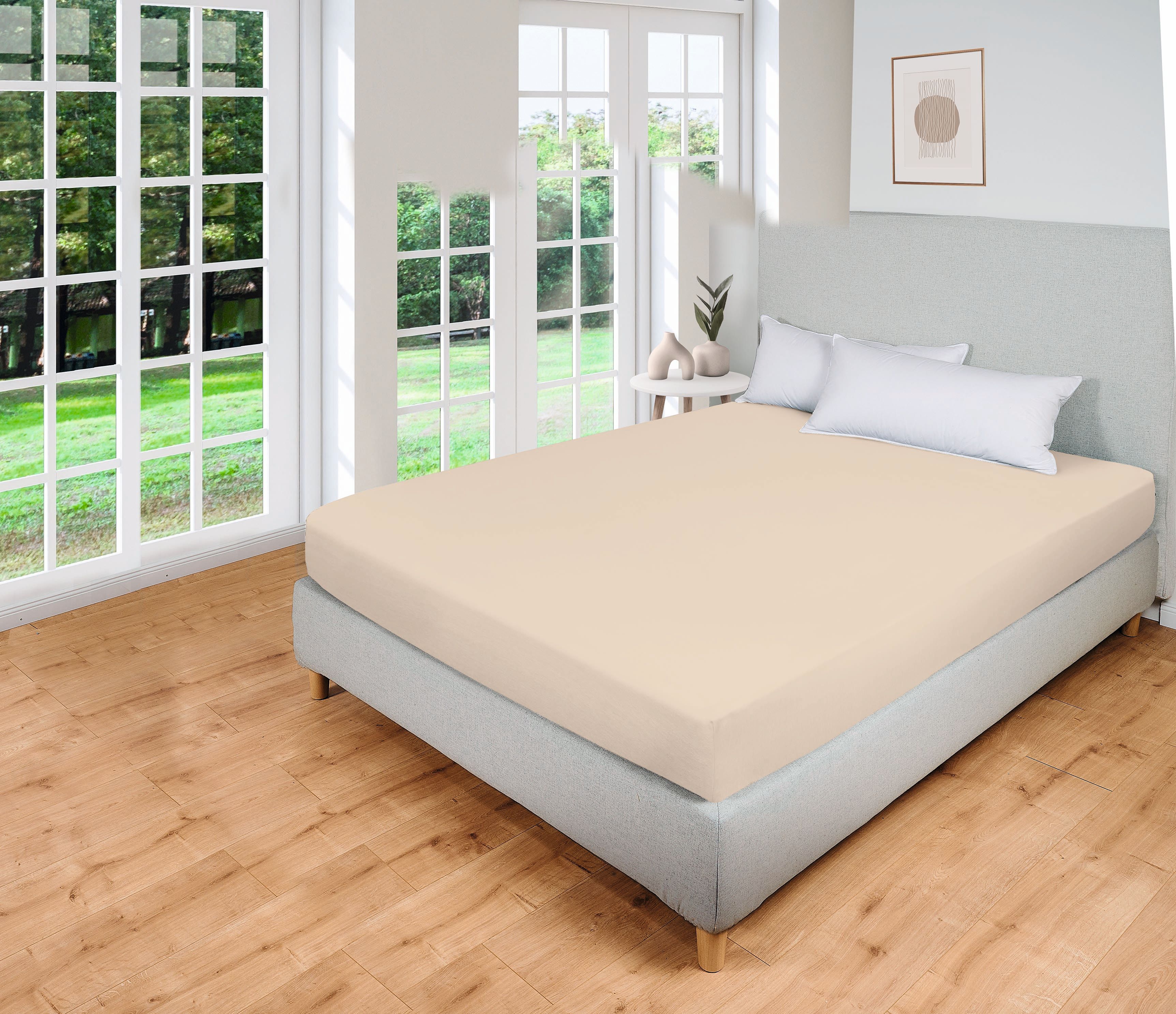 Dekor Spannbettlaken 2er Doppel beige - Bild 1