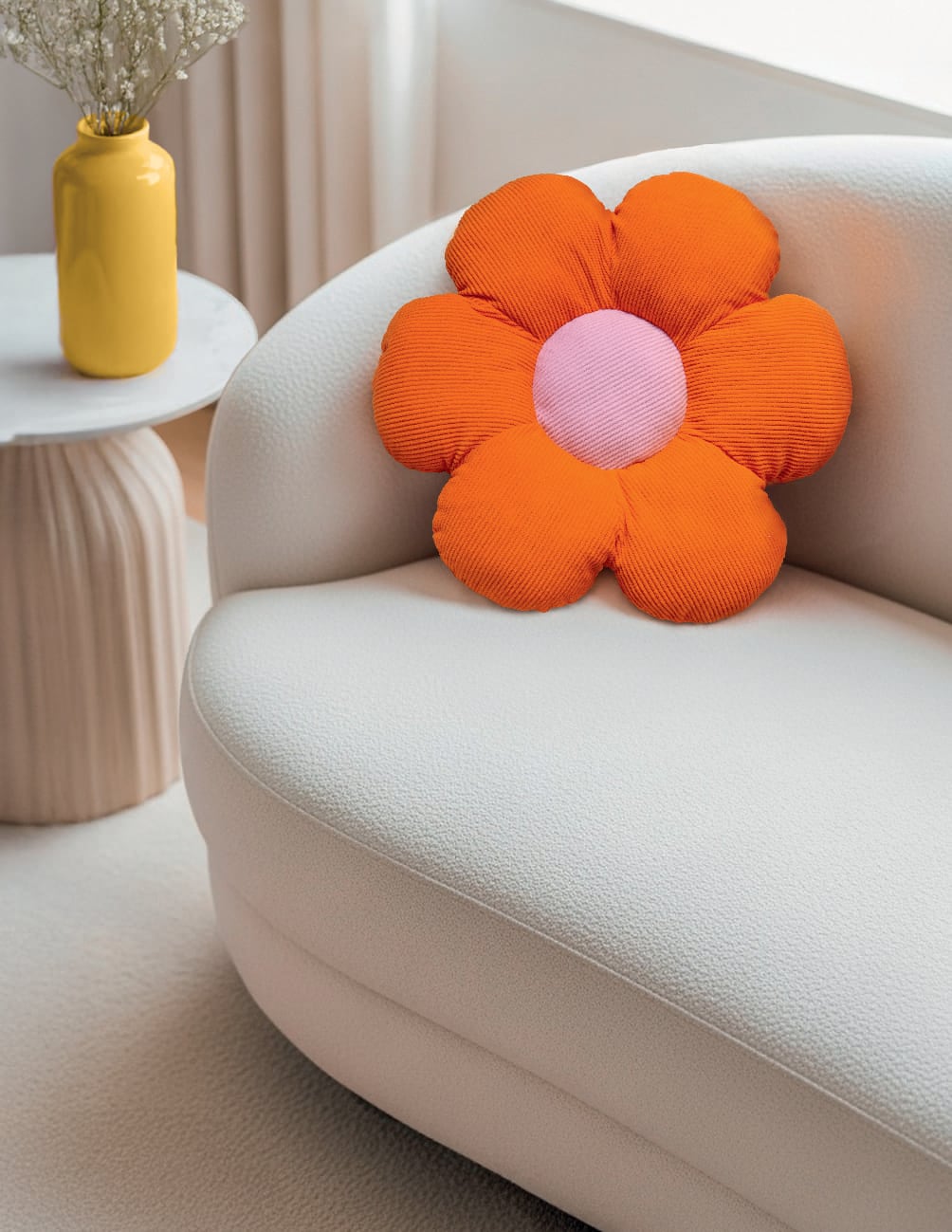 Dekor Blumenkissen, orange/pink - Bild 1