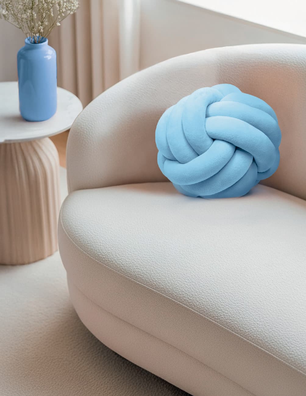 Dekor Knotenkissen, blau - Bild 1