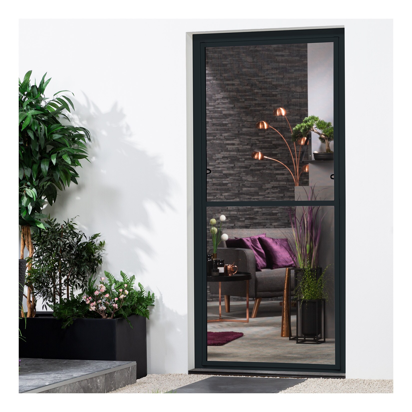 Alu-Fensterbausatz "MASTER SLIM XL" 130x220 cm in Anthrazit