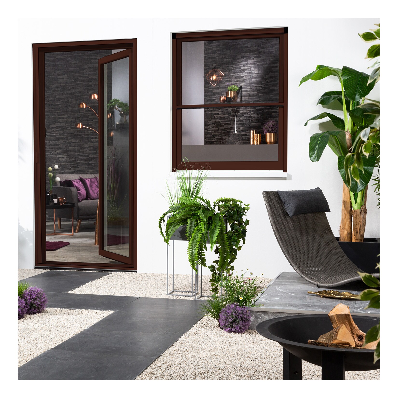 Alu-Fensterrollo Bausatz "SMART" 160x160 cm in Braun
