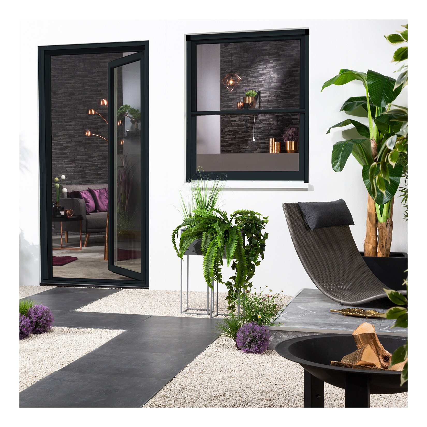 Alu-Fensterrollo Bausatz "SMART" 160x160 cm in Anthrazit