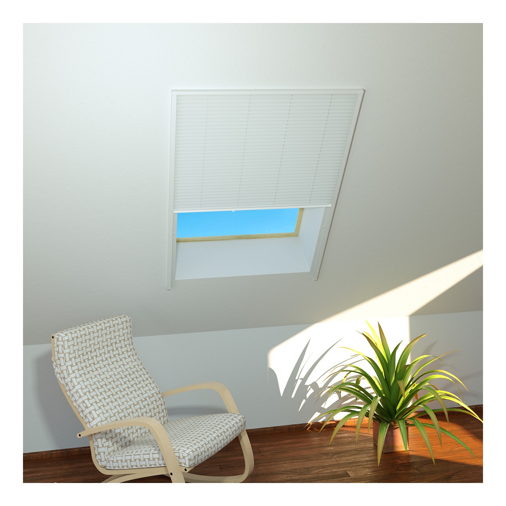 Sonnenschutz-Dachfenster-Plissee 110x160 cm in Weiß