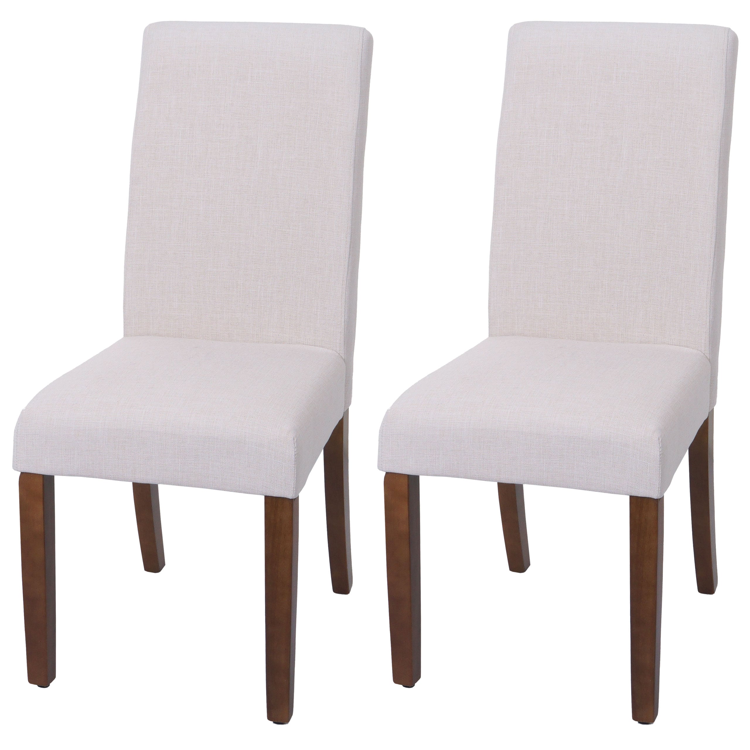 2er-Set Esszimmerstuhl MCW-O65f, K&uuml;chenstuhl Polsterstuhl, Chesterfield Stoff/Textil (280g/m&sup2;), wei&szlig; - Bild 1