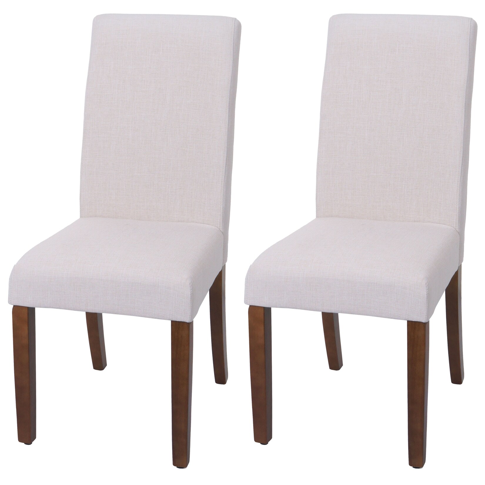 2er-Set Esszimmerstuhl MCW-O65f, Küchenstuhl Polsterstuhl, Chesterfield Stoff/Textil (280g/m²), weiß