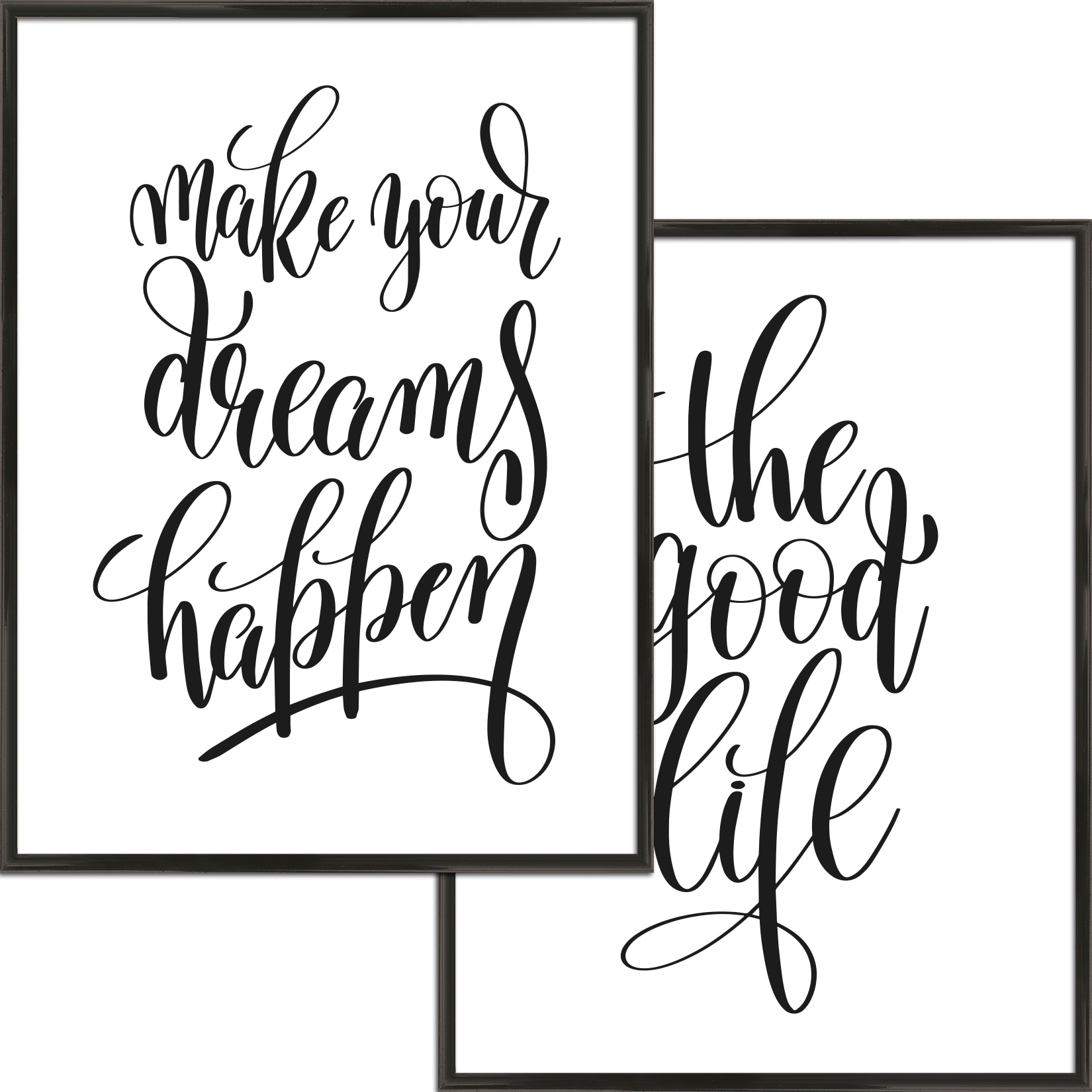 Dekor Bilderrahmen 30x40cm, 2er Set, schwarz, Einleger s/w - Bild 1