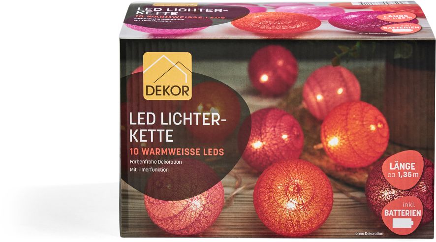 Dekor Lichterkette - orange-fuchsia-pink - Bild 1