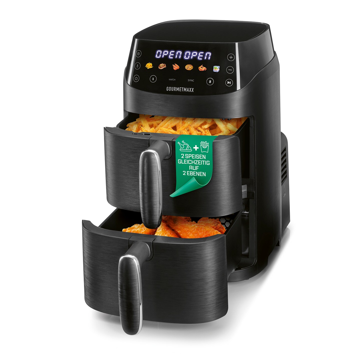 GOURMETmaxx Heißluft-Fritteuse 2000W schwarz