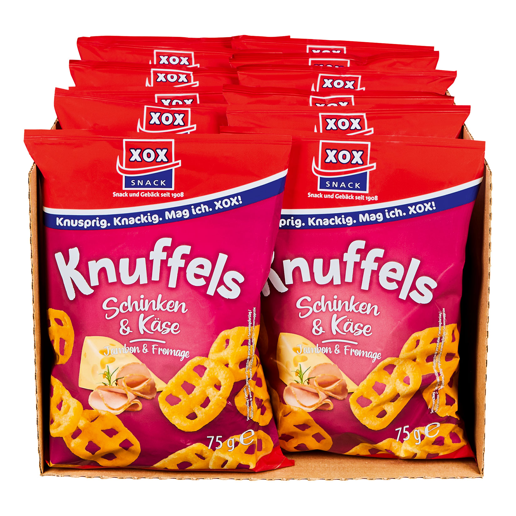 XOX Knuffels Schinken & K&auml;se 75g, 14er Pack - Bild 1