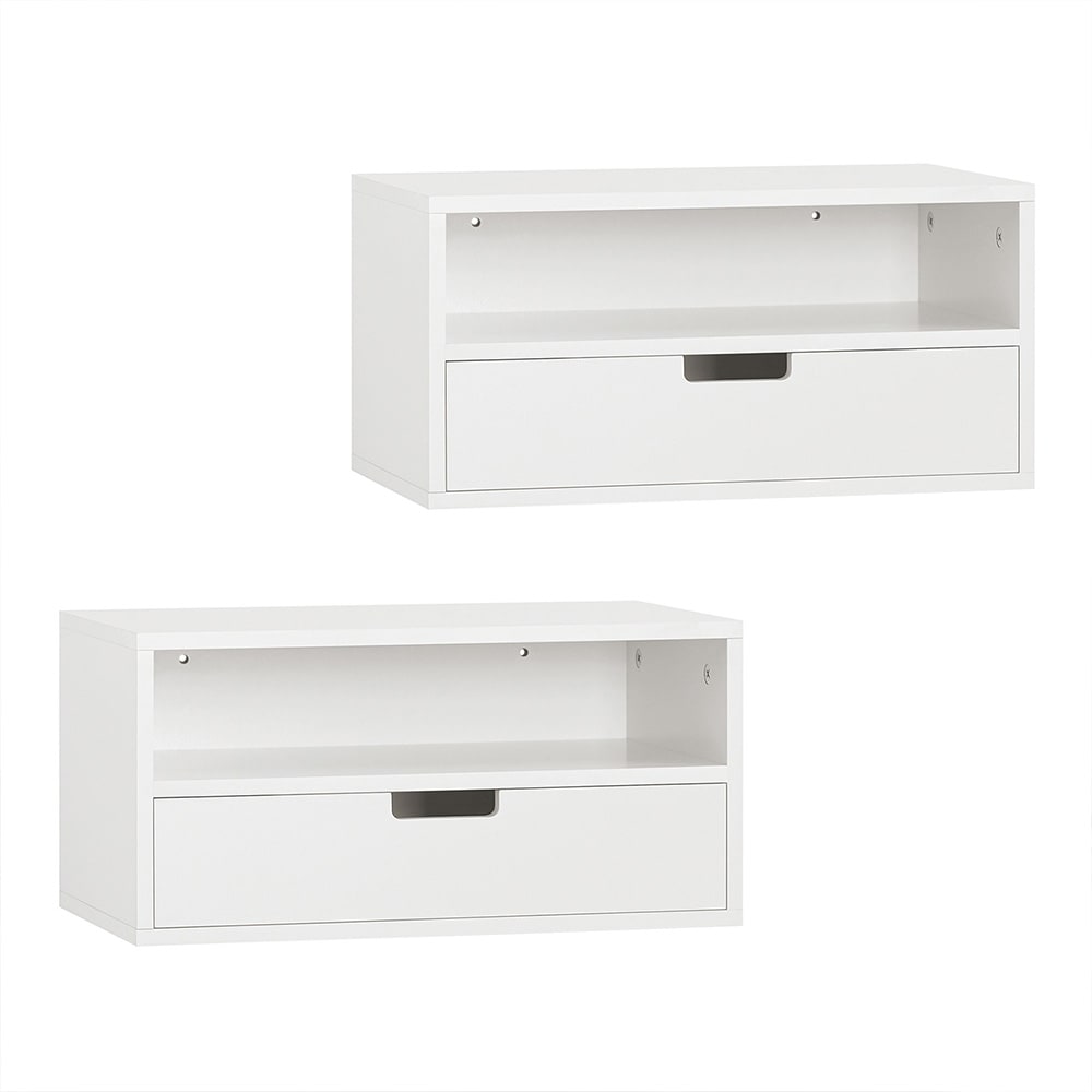 SoBuy Nachttisch mit 2 Schubladen Wei&szlig; 45x25x22cm Modern - Bild 1