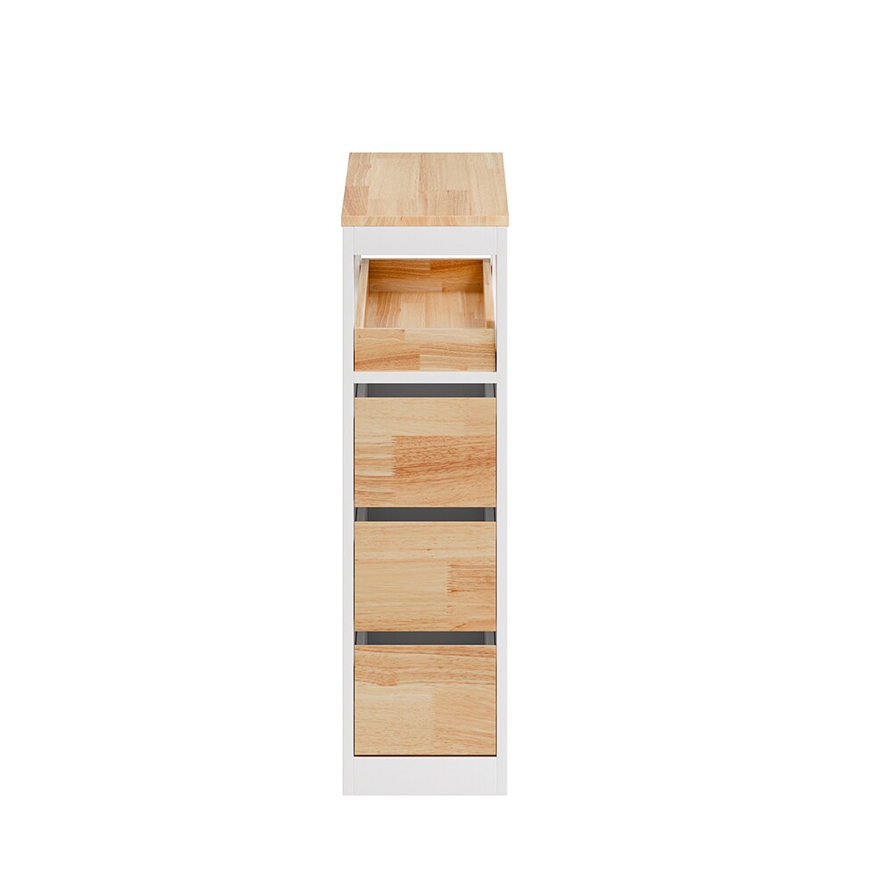 SoBuy Badunterschrank mit 4 Schubladen Weiß 65x23x82cm Modern