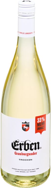 Erben Grauer Burgunder trocken wei&szlig; 12,0 % vol 1 Liter Qualit&auml;tswein - Bild 1