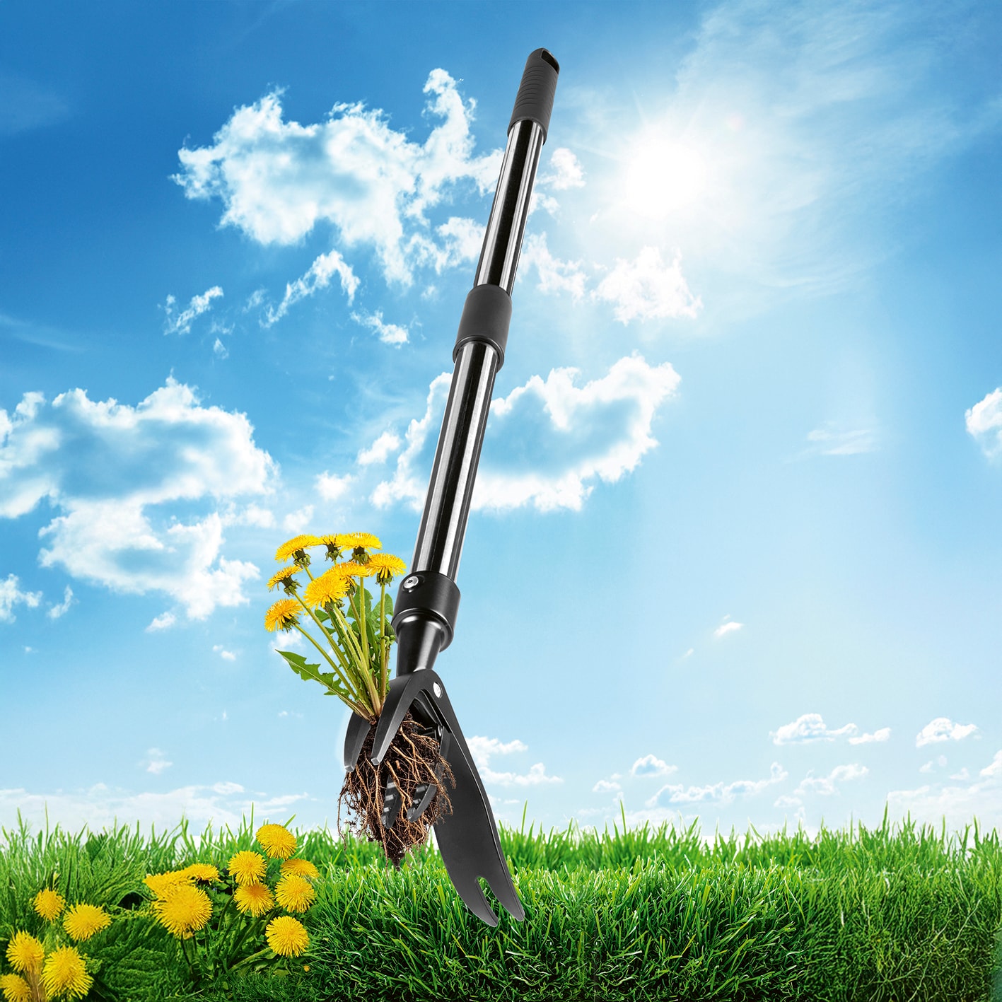 EASYmaxx Unkrautstecher 112cm silber/schwarz - Bild 1