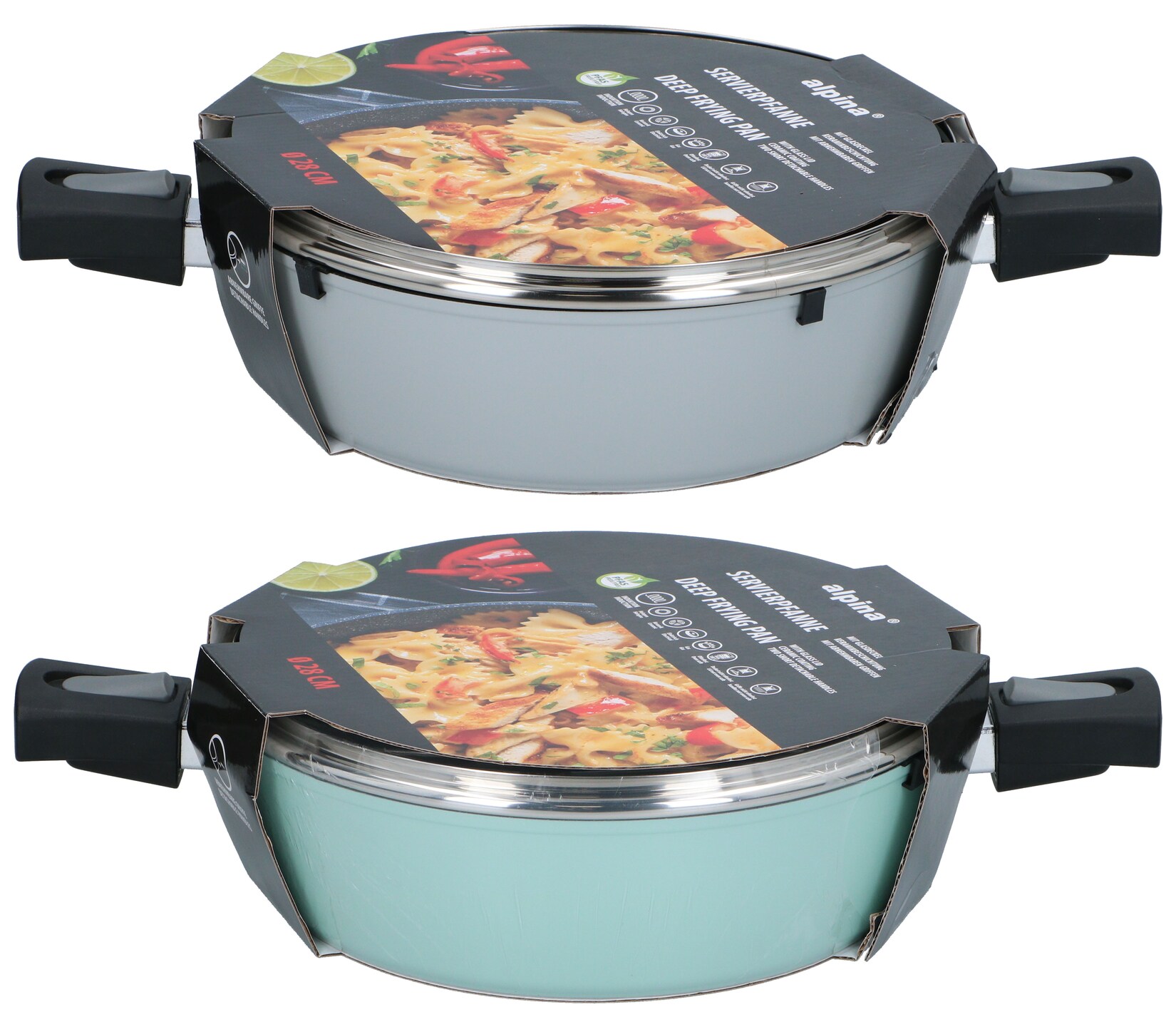 Servierpfanne 28cm -versch Ausführungen - grau