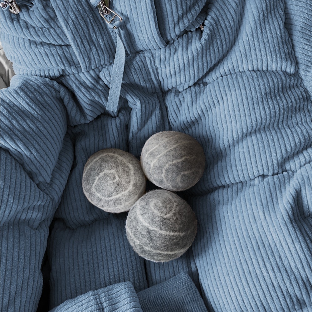 DRYER DOTS Trocknerb&auml;lle 4er, 100% Wolle, grau - Bild 1