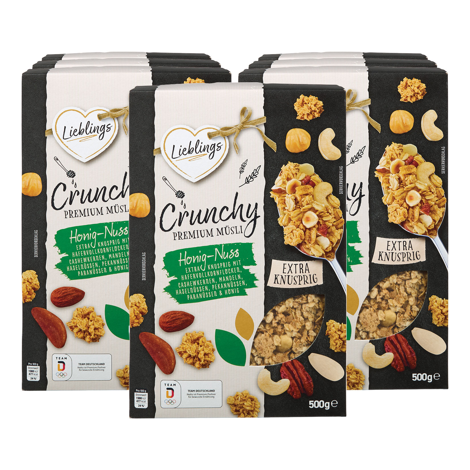 Lieblings Knusperm&uuml;sli Honig-Nuss 500 g, 7er Pack - Bild 1