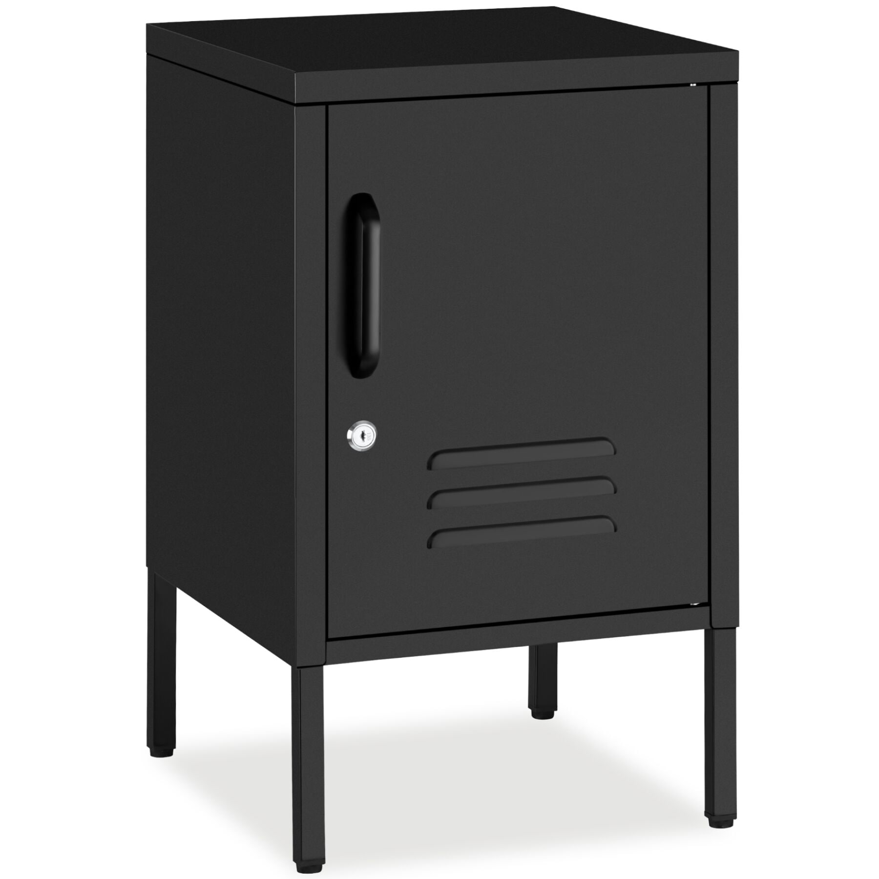 tectake&reg; Nachttisch, abschlie&szlig;bare T&uuml;r mit Magnetverschluss, pulverbeschichteter Stahl, Kippschutz, h&ouml;henverstellbare F&uuml;&szlig;e - Bild 1