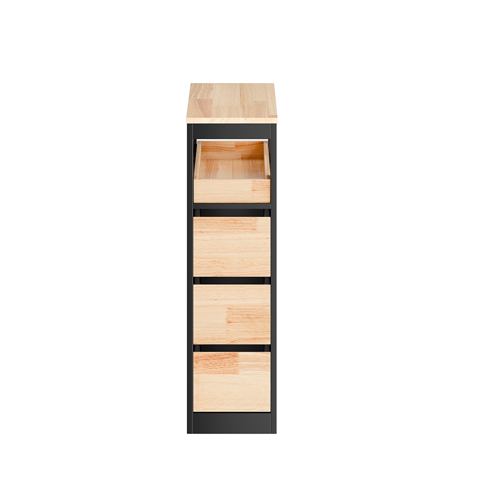 SoBuy Badunterschrank mit 4 Schubladen Schwarz 65x23x82cm Modern - Bild 1