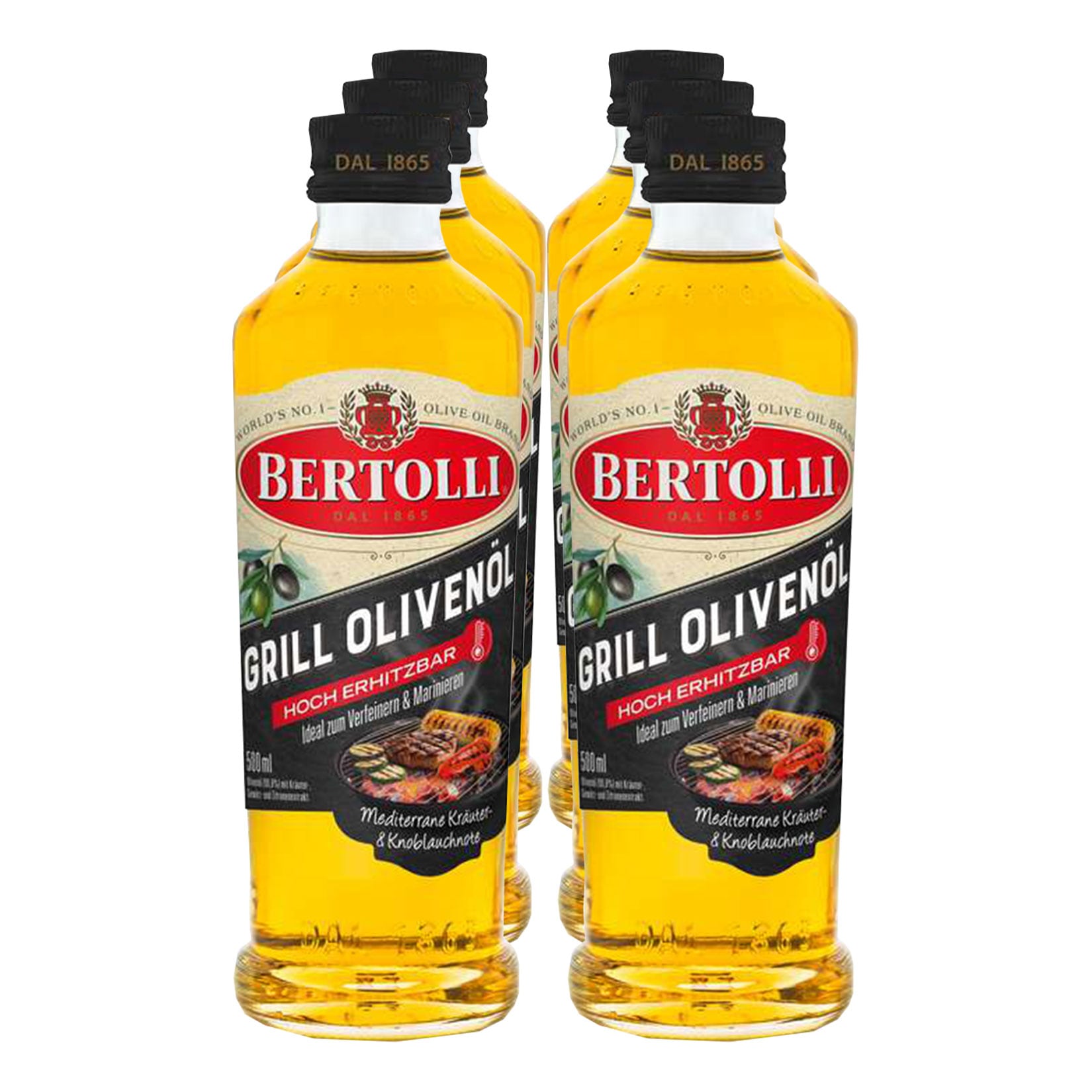 Bertolli Grill Oliven&ouml;l 500 ml, 6er Pack - Bild 1