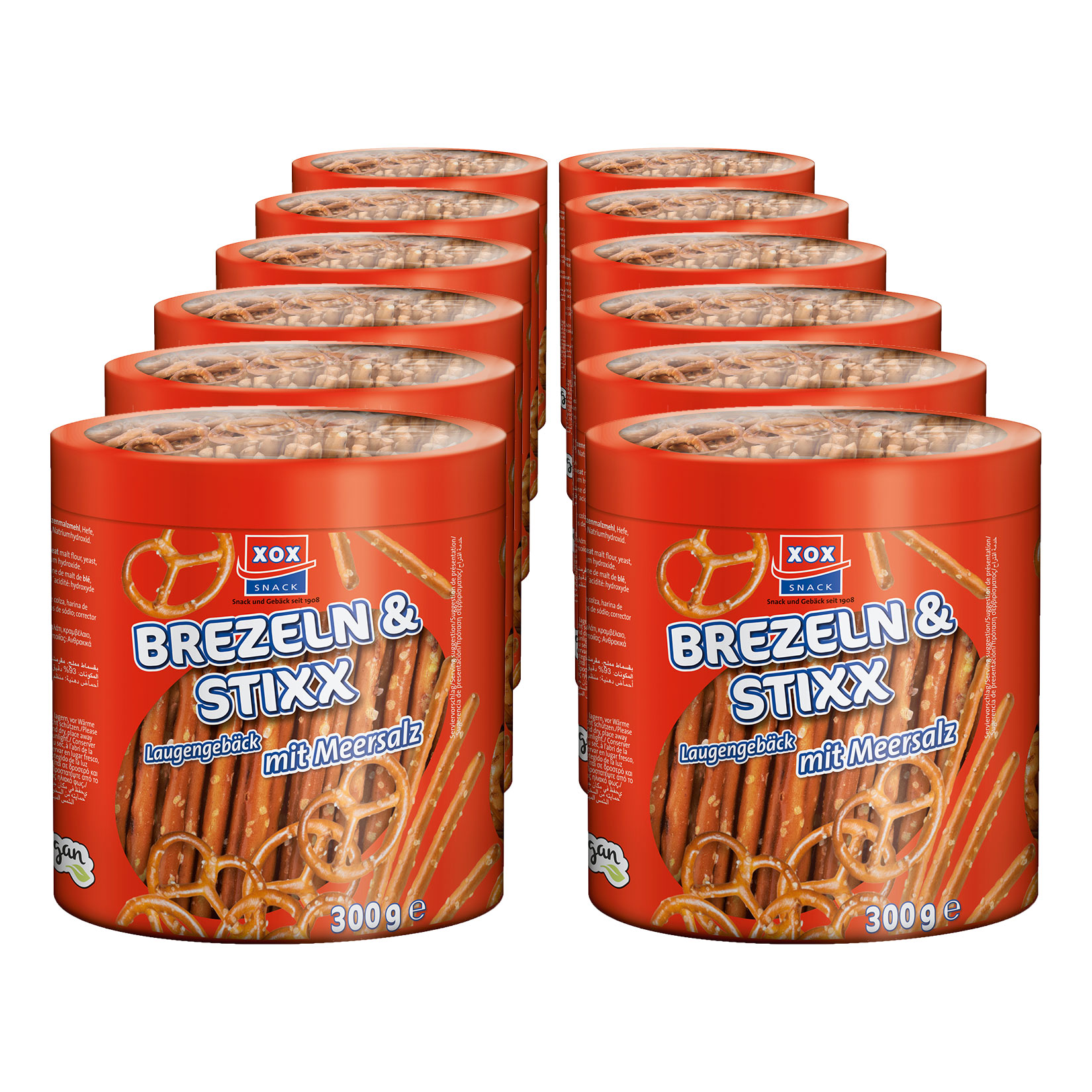 XOX Brezeln & Stixx mit Meersalz 300 g, 12er Pack - Bild 1