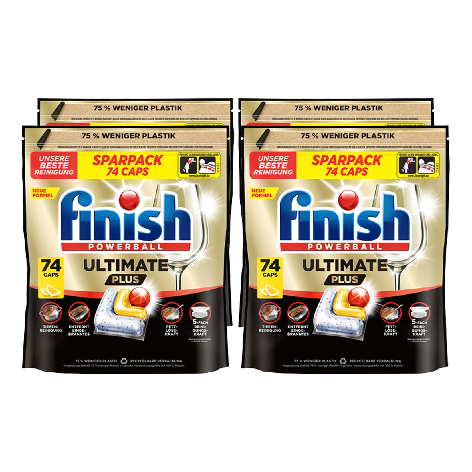 Finish Ultimate Plus Citrus 74 Caps, 5er Pack - Bild 1