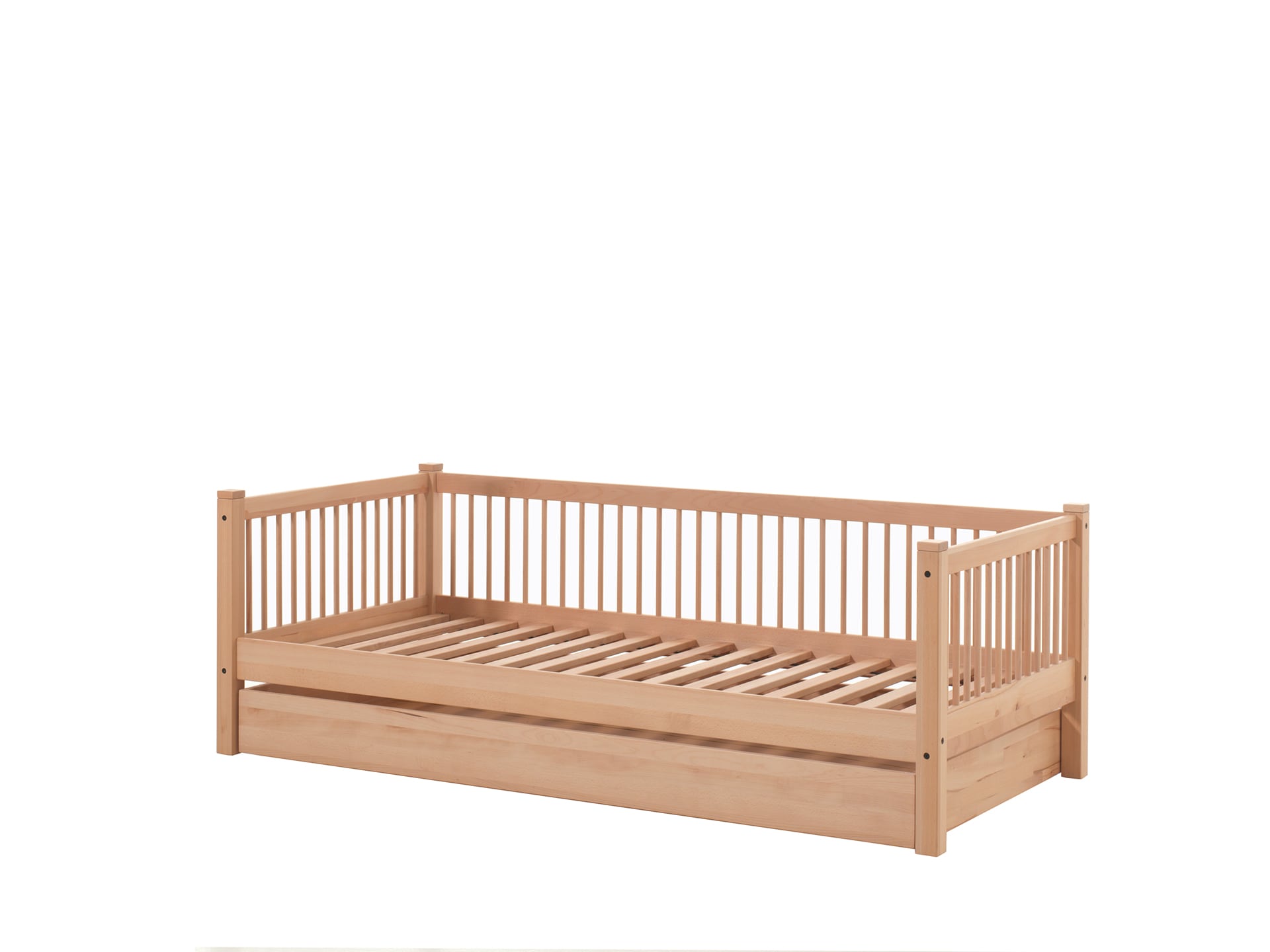 FAGUS Day-Bett mit Liegefl&auml;che 90 x 200 cm, inkl. Lattenrost und Bettschublade, Ausf. Buche massiv natur - Bild 1