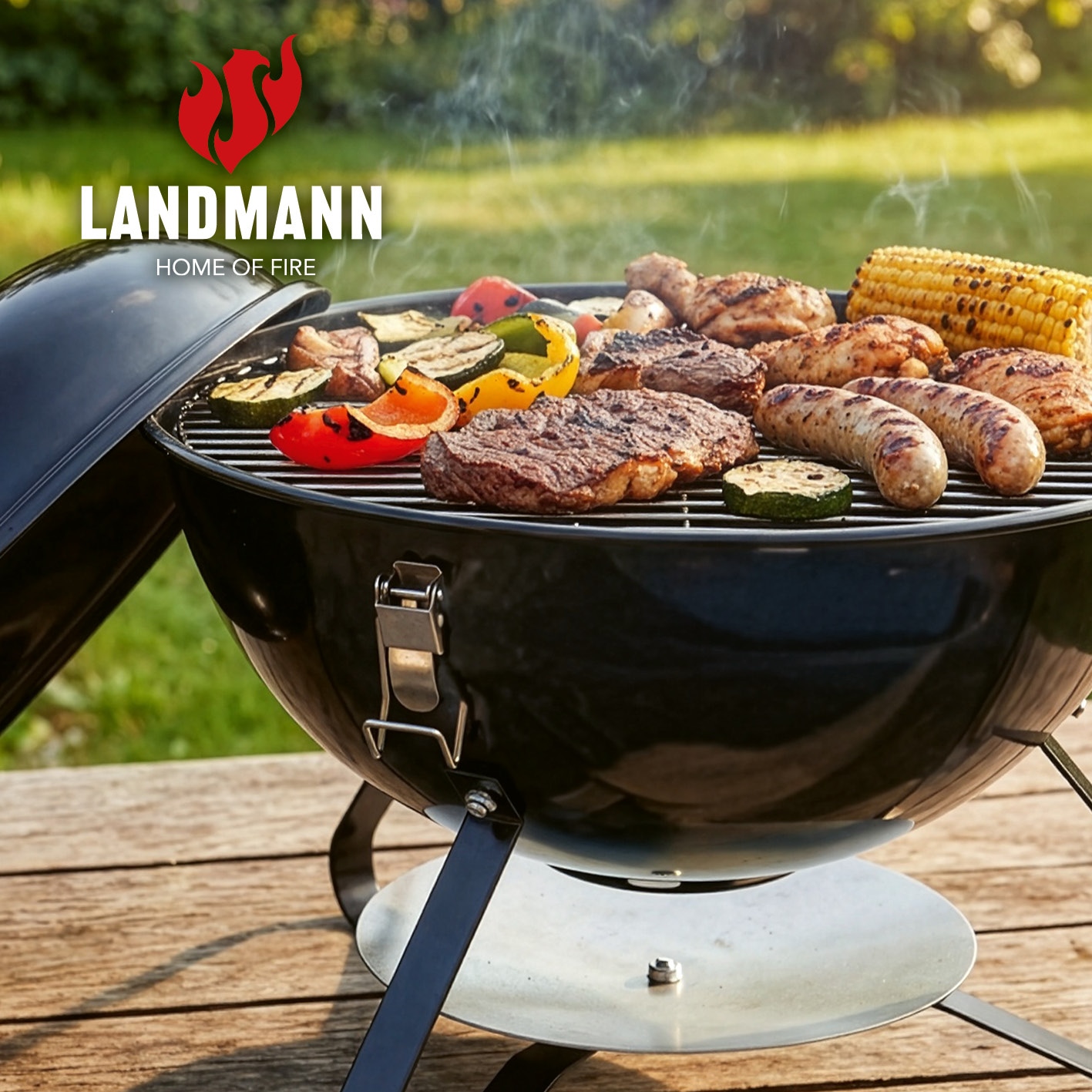 LANDMANN Holzkohle-Kugelgrill 36cm schwarz - Bild 1