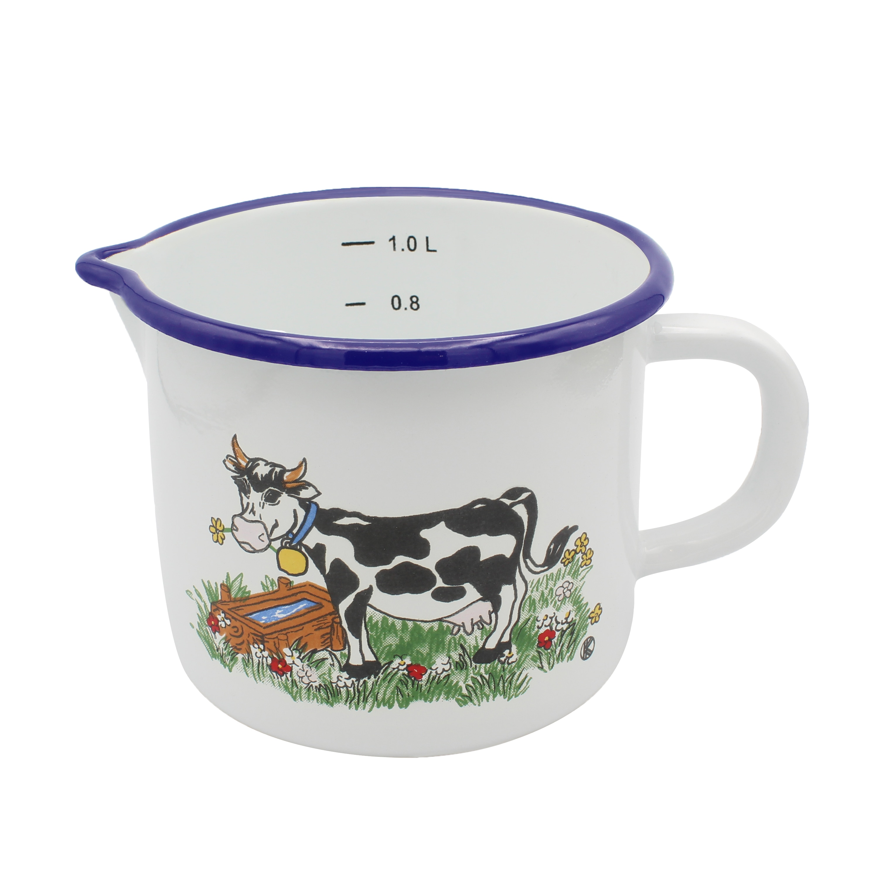 dekor Milcht&ouml;pfe Emaill-Dekor Kuh - Bild 1