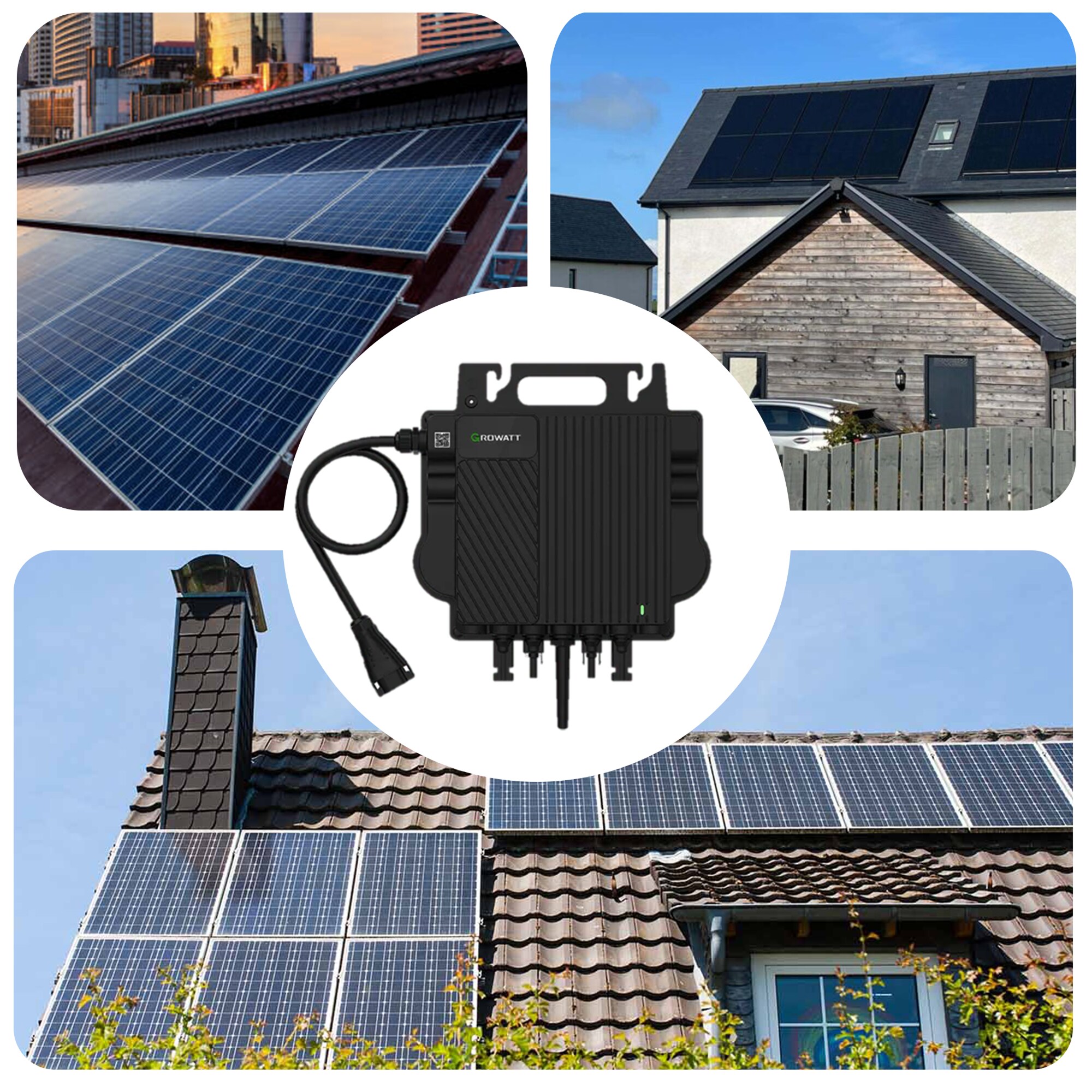 880W/800W Balkonkraftwerk Steckerfertig Growatt Neo 800W Wifi 5M Anschlusskabel