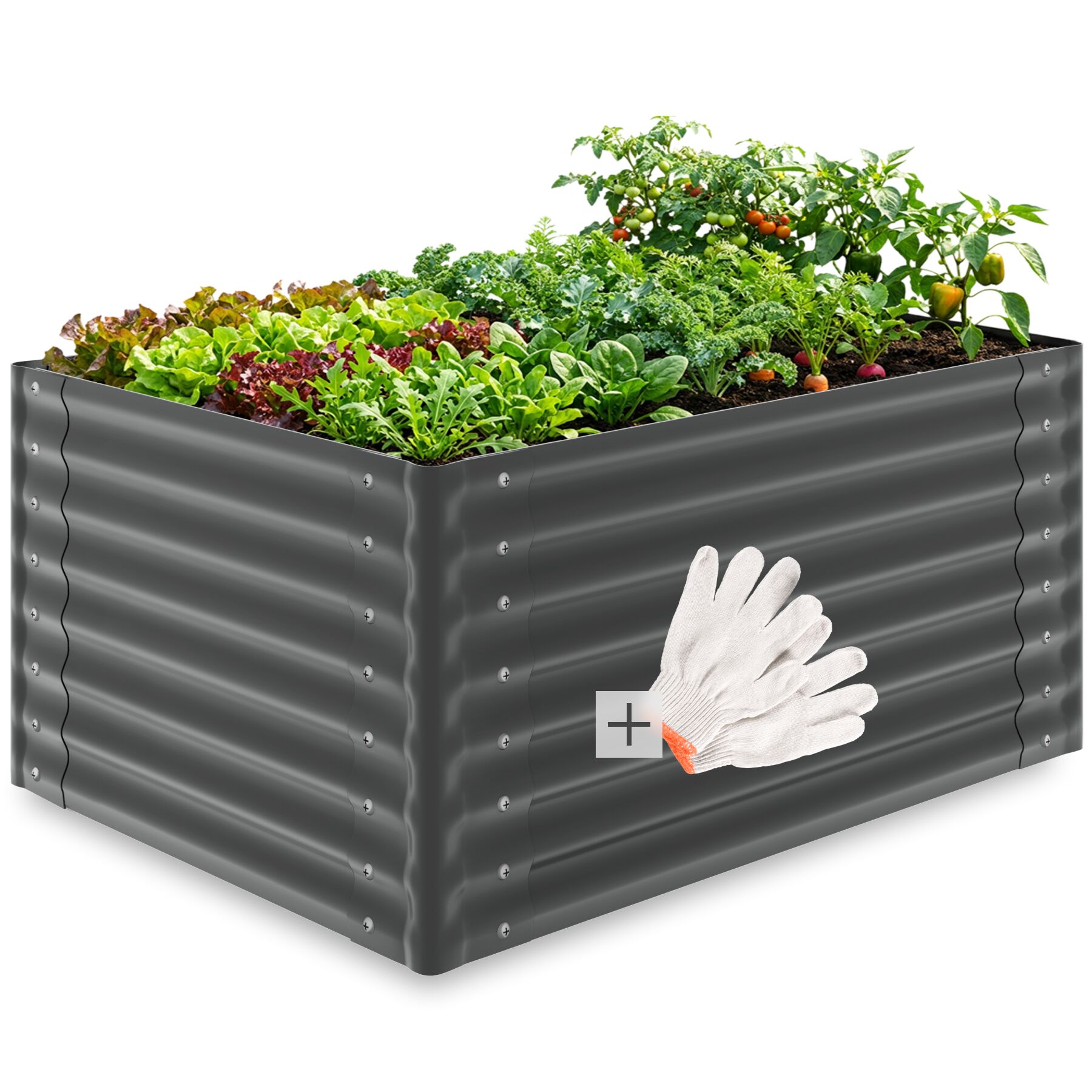 tectake&reg; Hochbeet, aus verzinktem Stahl, stabil, sicher, witterungsbest&auml;ndig, mit offenem Boden und abgerundeten Kanten - Bild 1