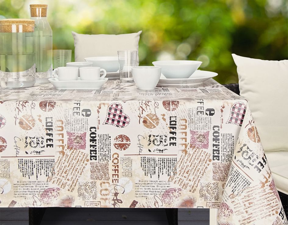 Wachstuchtischdecke 100x140cm, Kaffee - Bild 1