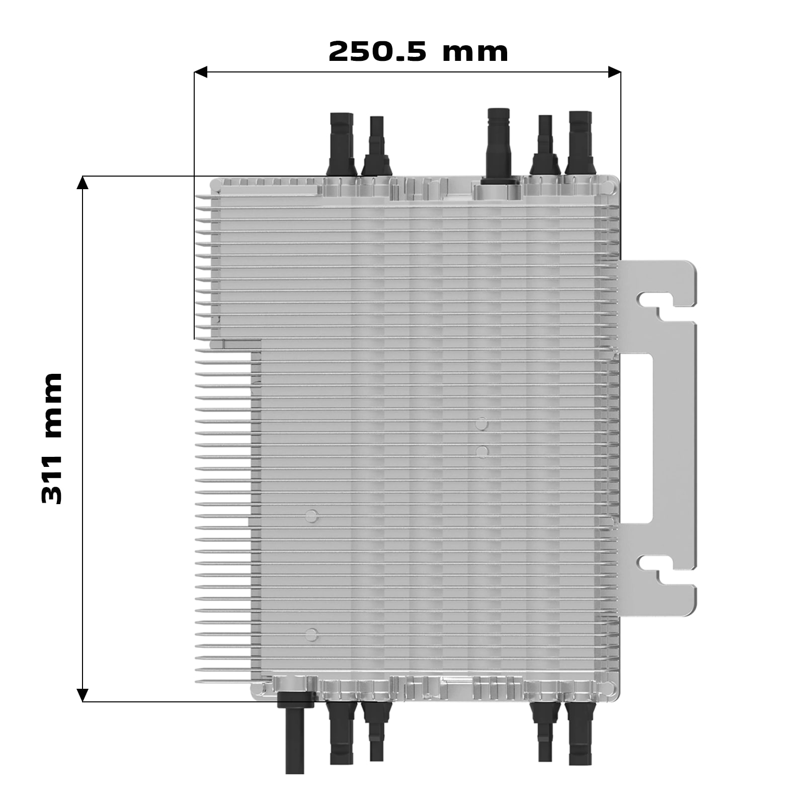 DEYE Mikro Wechselrichter 1600 W SUN M160G4 EU Q0 inkl. 5m Anschlusskabel und 4x1m Solarkabel für Mini PV Solaranlage Balkonkraftwerk, IP67 wetterfest, 4 MPPT, WiFi, Micro Inverter