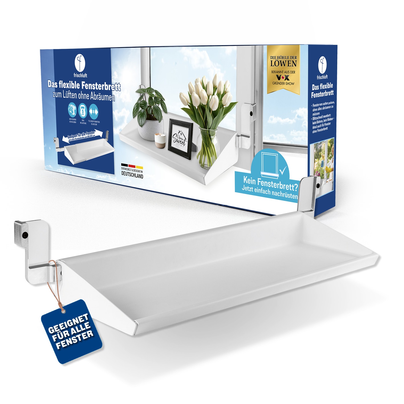 frischluft Fensterbrett 65-107cm wei&szlig; - Bild 1