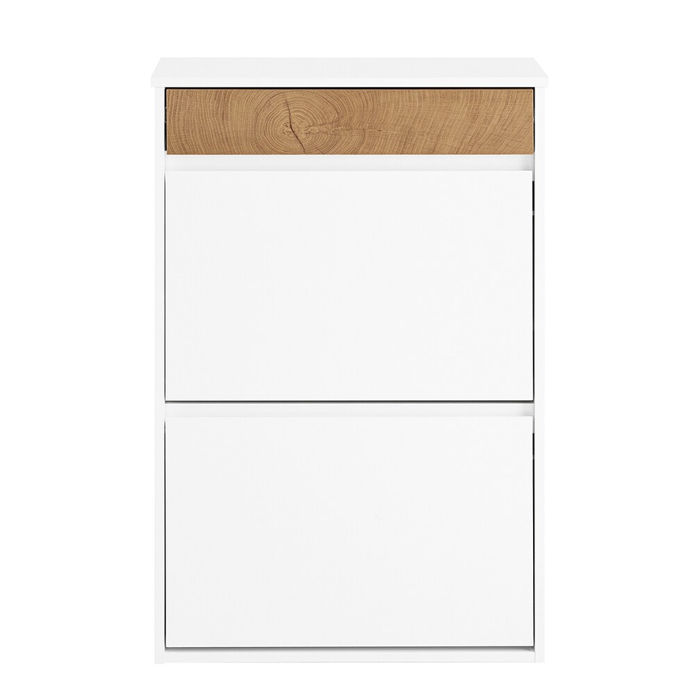 SoBuy Schuhschrank mit 1 Schublade Weiß 61x25x91cm Nordisch