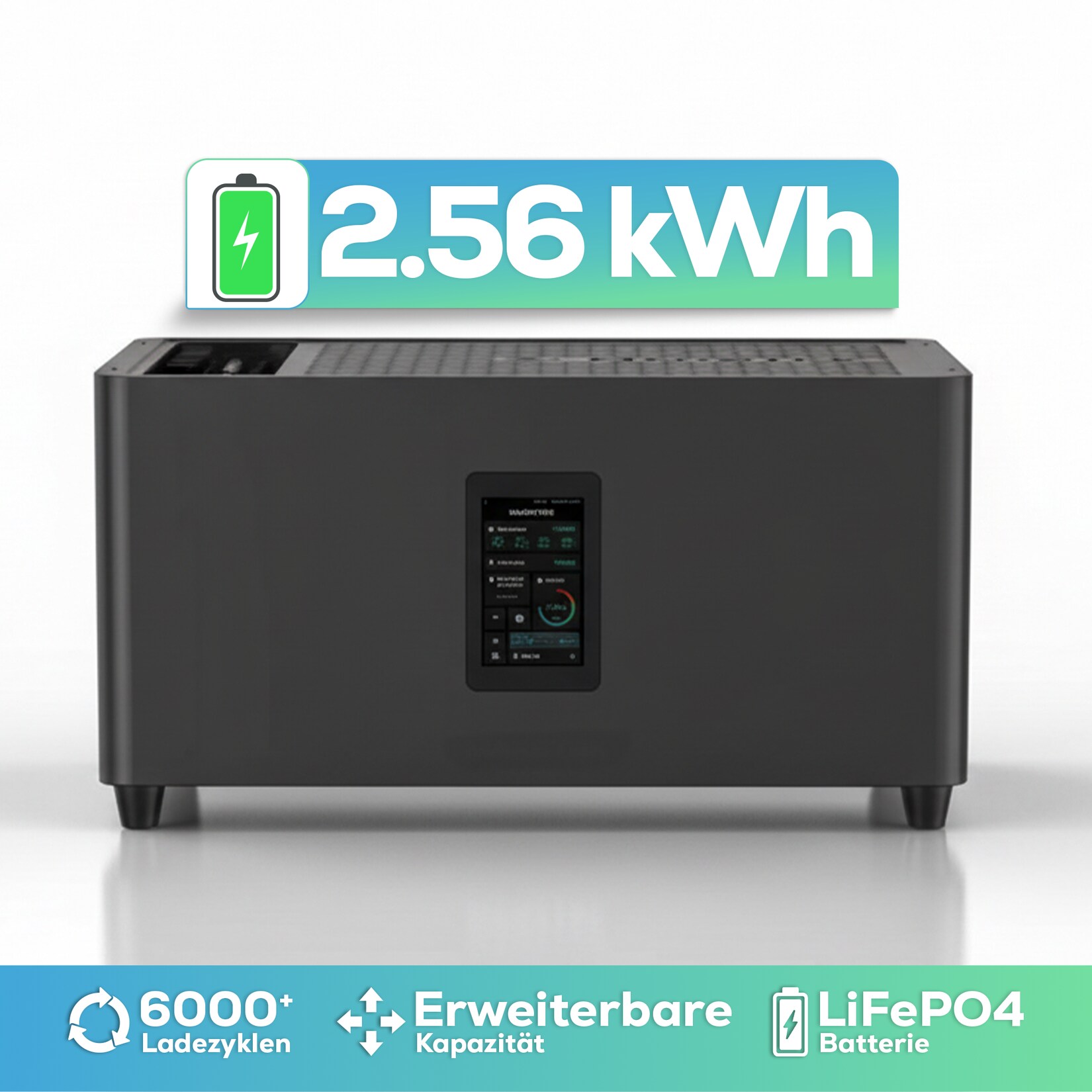 Speicher MARSTEK Jupiter C + Plus Solarspeicher 2,56 kWh LiFePO4 Solarakku für PV Systeme Balkonkraftwerk, IP65, 6000 Zyklen, WIFI und Bluetooth, Solar-Batterie