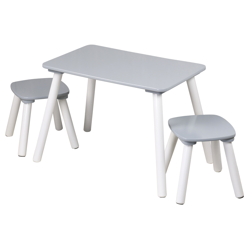 1 Kindertisch mit 2 Stühlen; grau, FSC