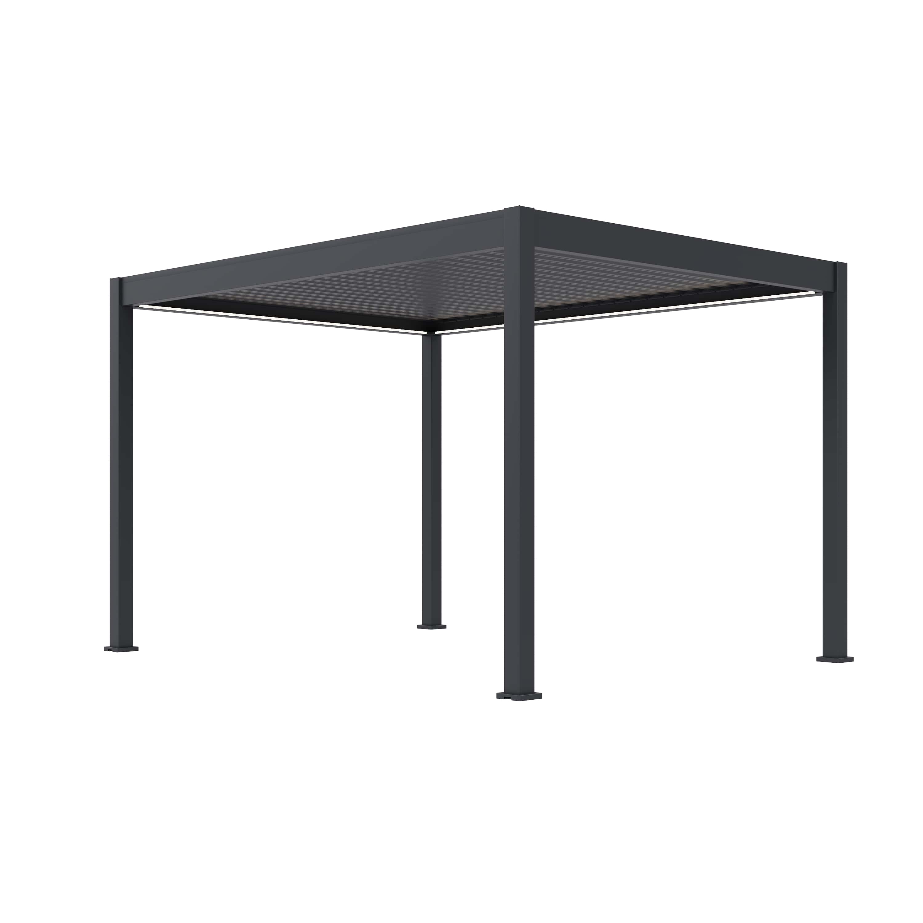 Pergoline elektrische Pergola Alu 3 m x 4 m anthrazit einwandige Lamellen - Bild 1
