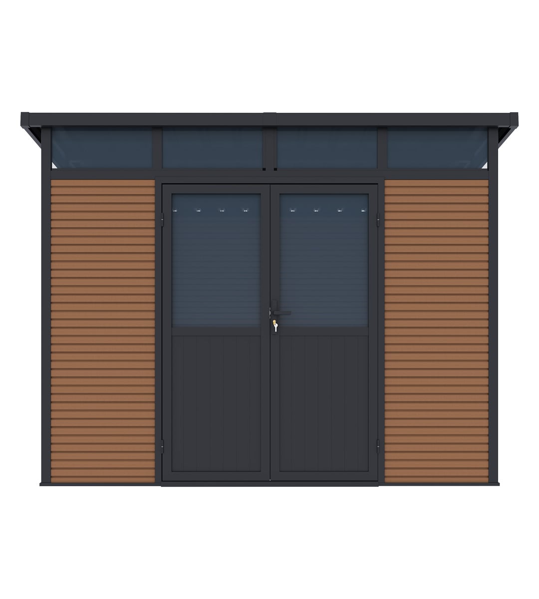 Pergoline Gartenhaus 2822 Aluminium & WPC Teak - Bild 1