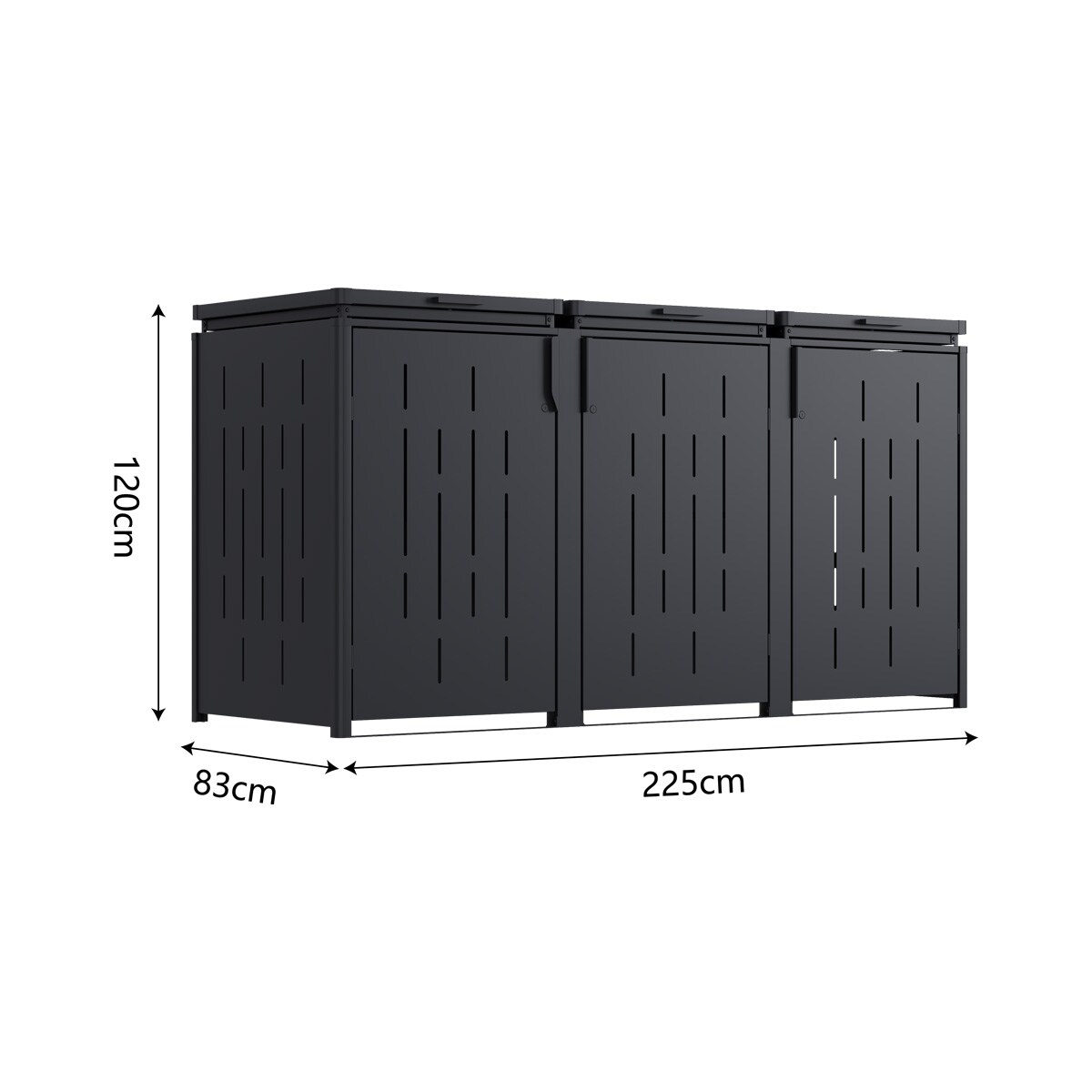 Pergoline Noble M&uuml;lltonnenschrank aus Stahl 3 T&uuml;ren 2400L - Bild 1