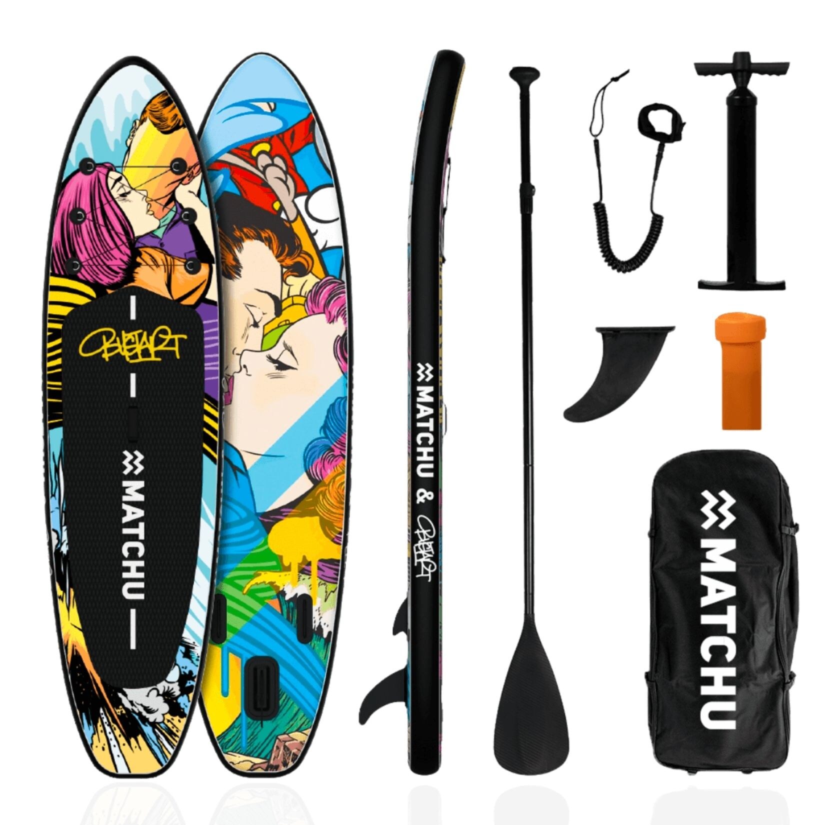 MATCHU Stand Up Paddle BustArt 320x81x15 cm - Aufblasbares Sup Board - Limited Edition